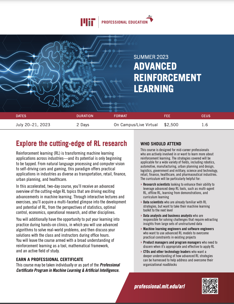 Mit reinforcement learning hot sale course